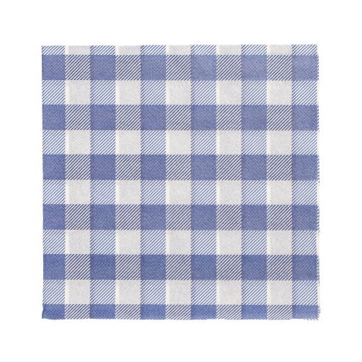Servietten, 1-lagig 1/4-Falz 33 x 33 cm blau/weiss "Vichy Karo" 1