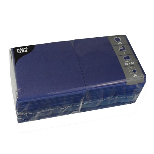 Servietten, dunkelblau 1-lagig 1/4-Falz 33 x 33 cm 1