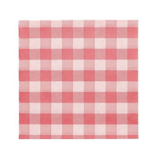 Servietten, 1-lagig 1/4-Falz 33 x 33 cm rot/weiss "Vichy Karo" 1