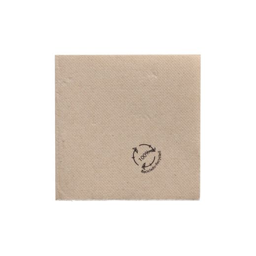 Servietten, 2-lagig, 1/4-Falz 20 x 20 cm, natur aus recyceltem Papier, "Point to point", in Spenderbox 1