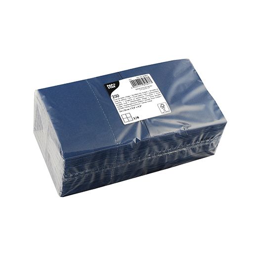 Servietten, dunkelblau 3-lagig 1/4-Falz 24 x 24 cm 1