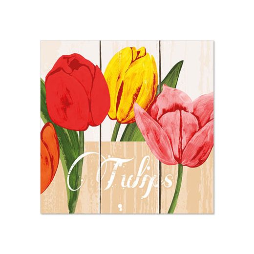 Servietten, 3-lagig 1/4-Falz 25 x 25 cm "Blooming Tulips" 1