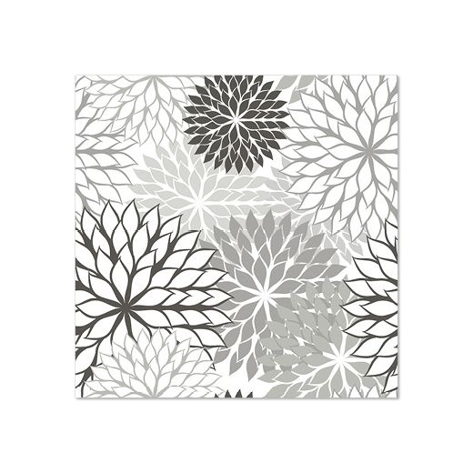 Servietten, 3-lagig 1/4-Falz 25 x 25 cm grau "Floralies" 1
