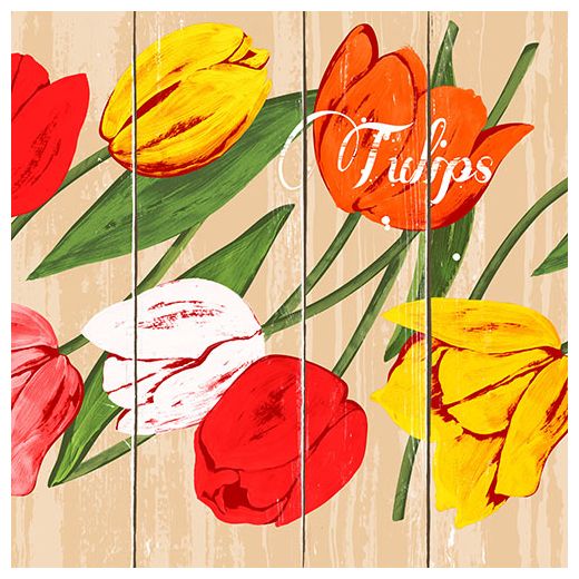 Servietten, 3-lagig 1/4-Falz 33 x 33 cm "Blooming Tulips" 1