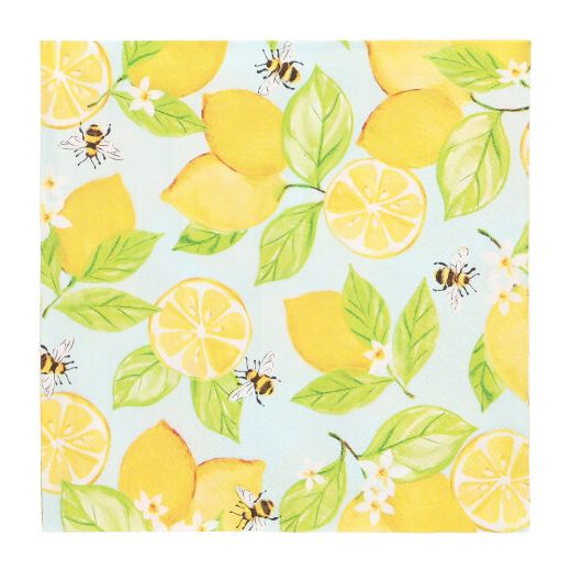 Servietten, 3-lagig 1/4-Falz 33 x 33 cm "Lemon Grove" 1