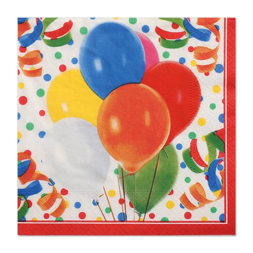 Servietten, 3-lagig 1/4-Falz 33 x 33 cm "Lucky Balloons" 1
