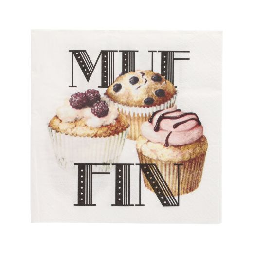 Servietten, 3-lagig 1/4-Falz 33 x 33 cm "Muffin" 1