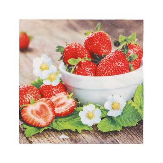Servietten, 3-lagig 1/4-Falz 33 x 33 cm "Strawberry Taste" 1