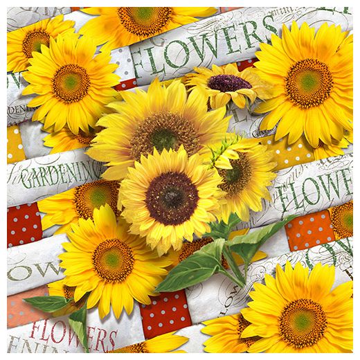 Servietten, 3-lagig 1/4-Falz 33 x 33 cm "Sunflower Field" 1