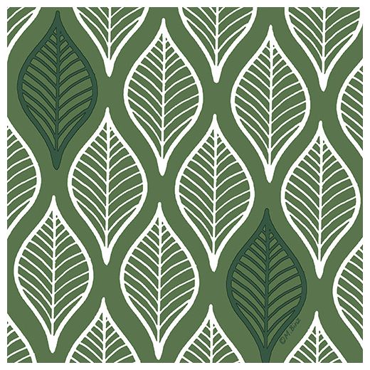 Servietten, 3-lagig 1/4-Falz 33 x 33 cm dunkelgrün "Leafly" 1