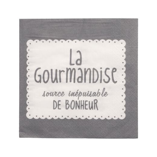 Servietten, 3-lagig 1/4-Falz 33 x 33 cm grau "La Gourmandise" 1