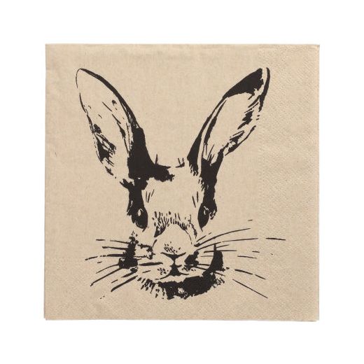 Servietten, 3-lagig 1/4-Falz 33 x 33 cm natur "My Name is Rabbit" aus recyceltem Papier 1