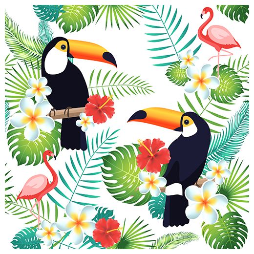 Servietten, 3-lagig 1/4-Falz 40 x 40 cm "Toucan" 1