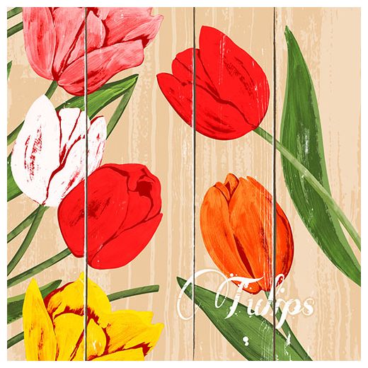 Servietten, 3-lagig 1/4-Falz 40 x 40 cm "Blooming Tulips" 1