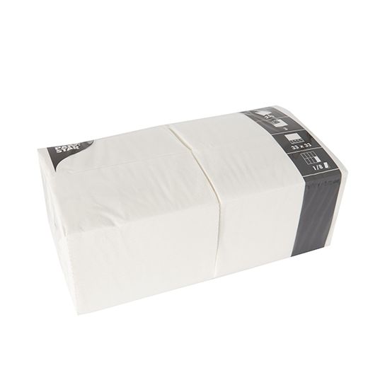 Servietten, weiss 3-lagig 1/8-Falz 33 x 33 cm 1