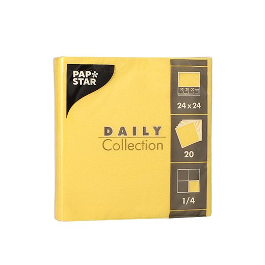 Servietten "DAILY Collection" 1/4-Falz 24 x 24 cm gelb 1