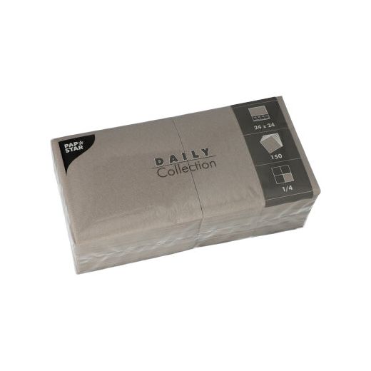 Servietten "DAILY Collection" 1/4-Falz 24 x 24 cm grau 1