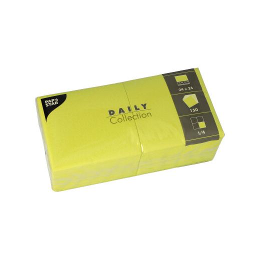 Servietten "DAILY Collection" 1/4-Falz 24 x 24 cm limonengrün 1