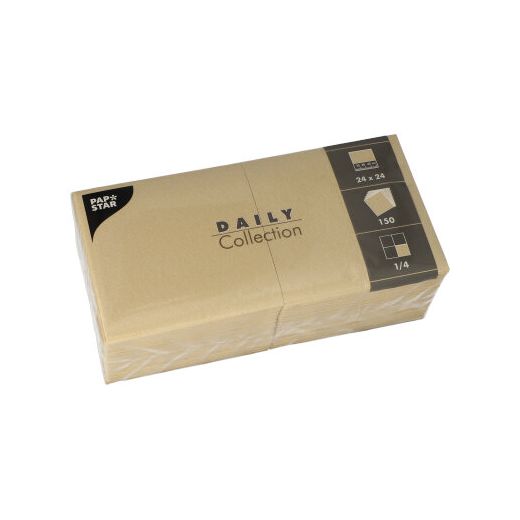 Servietten "DAILY Collection" 1/4-Falz 24 x 24 cm sand 1