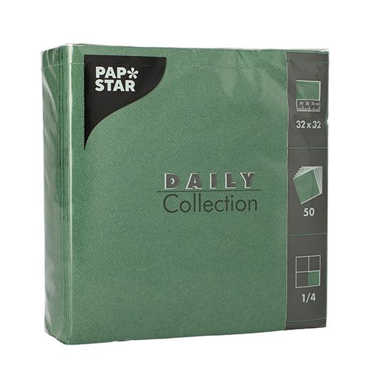 Servietten "DAILY Collection" 1/4-Falz 32 x 32 cm dunkelgrün 1