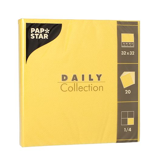 Servietten "DAILY Collection" 1/4-Falz 32 x 32 cm gelb 1