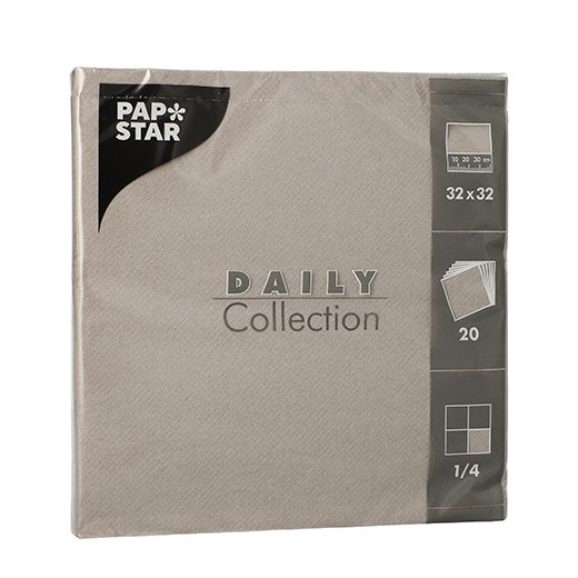 Servietten "DAILY Collection" 1/4-Falz 32 x 32 cm grau 1