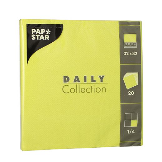 Servietten "DAILY Collection" 1/4-Falz 32 x 32 cm limonengrün 1