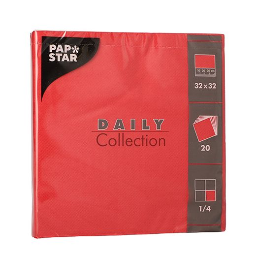 Servietten "DAILY Collection" 1/4-Falz 32 x 32 cm rot 1