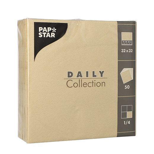 Servietten "DAILY Collection" 1/4-Falz 32 x 32 cm sand 1
