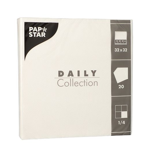 Servietten "DAILY Collection" 1/4-Falz 32 x 32 cm weiss 1