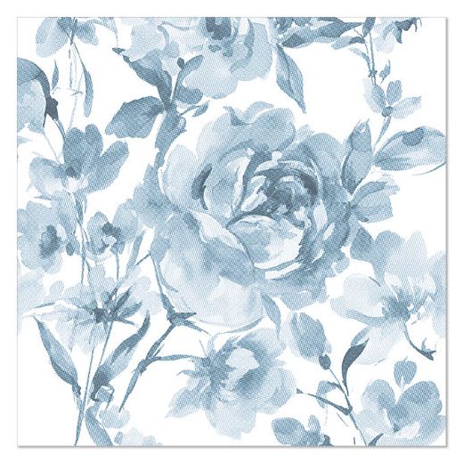Servietten, blau, "ROYAL Collection", 1/4-Falz, 40 x 40 cm, "Rose" 1