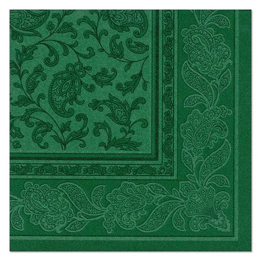 Servietten, "ROYAL Collection" 1/4-Falz 40 x 40 cm dunkelgrün "Ornaments" 1