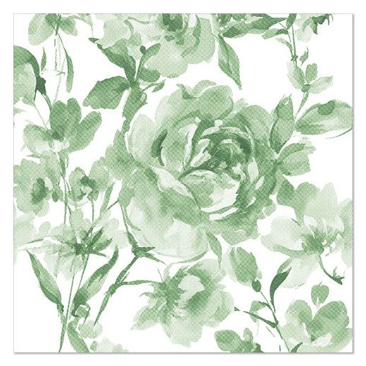 Servietten, dunkelgrün, "ROYAL Collection", 1/4-Falz, 40 x 40 cm, "Rose"
 1