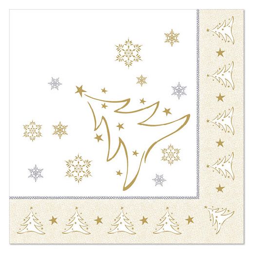 Servietten, gold "ROYAL Collection" 1/4-Falz 40 x 40 cm "X-Mas Elegance" 1