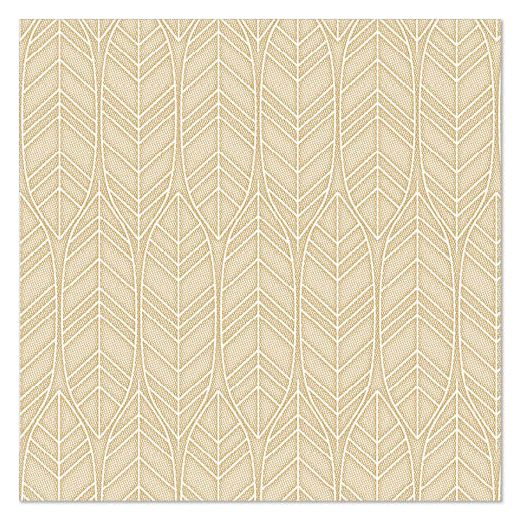Servietten, sand "ROYAL Collection" 1/4-Falz 40 x 40 cm "Leaves" 1