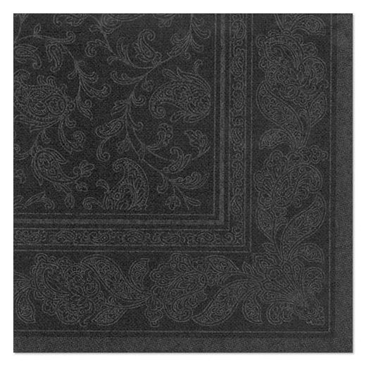Servietten, "ROYAL Collection" 1/4-Falz 40 x 40 cm schwarz "Ornaments" 1