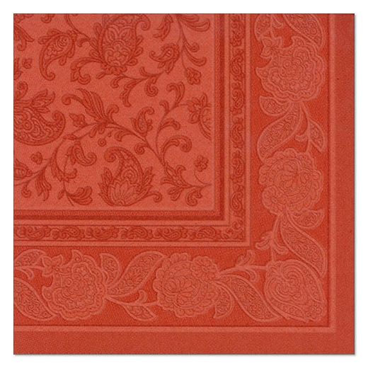 Servietten, "ROYAL Collection" 1/4-Falz 40 x 40 cm terracotta "Ornaments" 1
