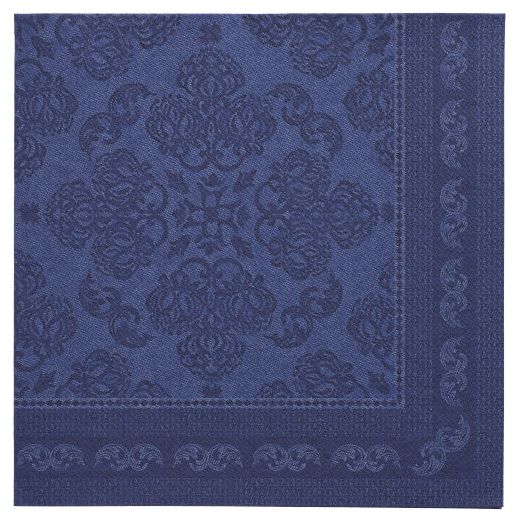 Servietten "ROYAL Collection" 1/4-Falz 40 x 40 cm dunkelblau "Arabesque" 1