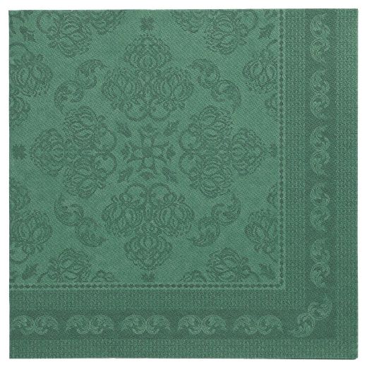 Servietten "ROYAL Collection" 1/4-Falz 40 x 40 cm dunkelgrün "Arabesque" 1