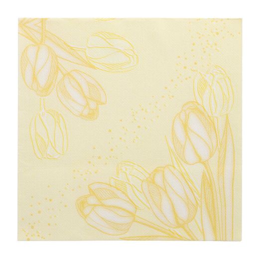Servietten "ROYAL Collection" 1/4-Falz 40 x 40 cm gelb "Tulip Shape" 1