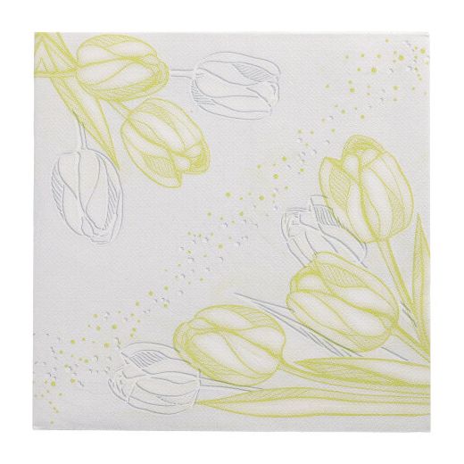 Servietten "ROYAL Collection" 1/4-Falz 40 x 40 cm limonengrün "Tulip Shape" 1