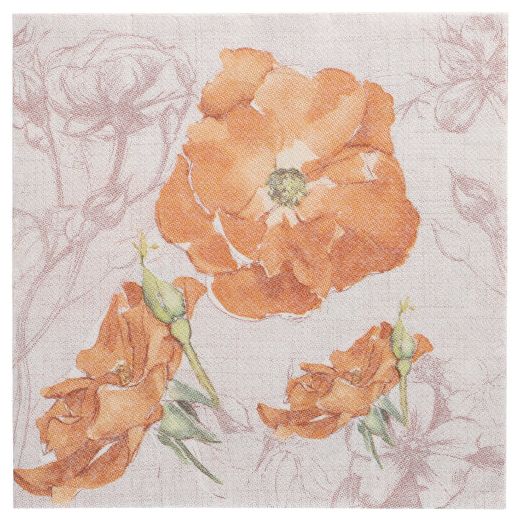 Servietten "ROYAL Collection" 1/4-Falz 40 x 40 cm nektarine "Blossom" 1