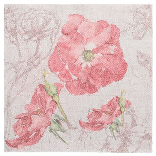 Servietten "ROYAL Collection" 1/4-Falz 40 x 40 cm rosa "Blossom" 1