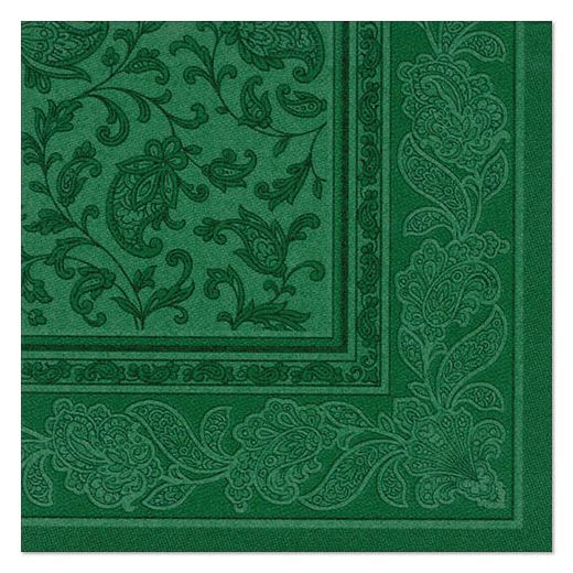 Servietten, dunkelgrün "ROYAL Collection" 1/4-Falz 40 x 40 cm "Ornaments" 1