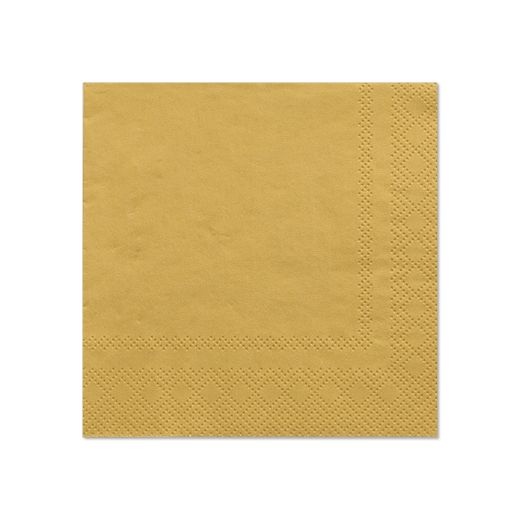 Servietten, gold 3-lagig 1/4-Falz 25 x 25 cm 1