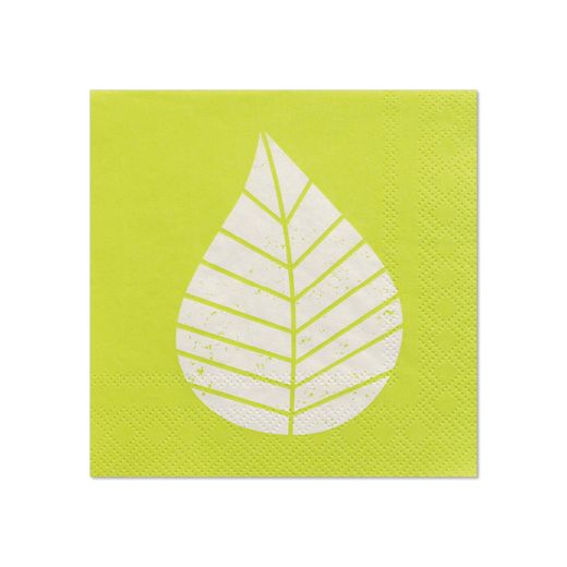 Servietten, grün 3-lagig 1/4-Falz 25 x 25 cm "Graphic Leaves" 1