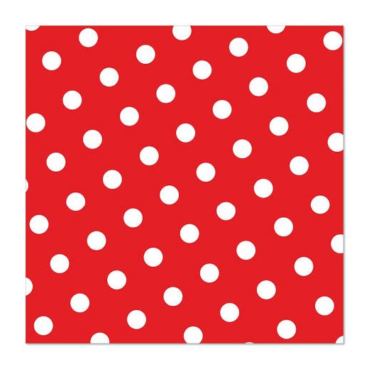 Servietten, rot 3-lagig 1/4-Falz 33 x 33 cm "Dots" 1