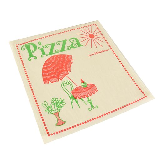 Snacktaschen für Pizza, Pergamin 30 x 30 cm "Cafeteria" fettdicht 1