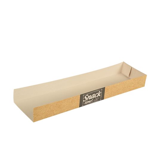 Snacktrays, Pappe "pure" 7,5 x 28,5 cm "Good Food" 1
