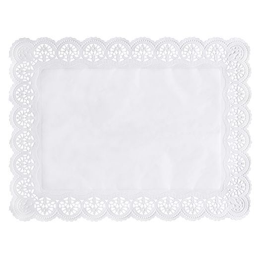 Spitzenpapiere eckig 40 x 30 cm weiss 1